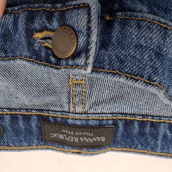 Banana Republic Women US 31 Short High Rise Barrel Fit Denim Blue Jeans med wash - Picture 4 of 11